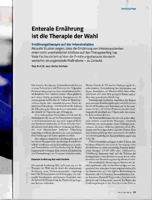 Vorschauseite 2: Enterale Ernährung ist die Therapie der Wahl