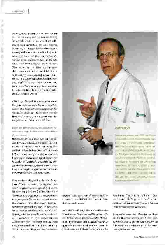Vorschauseite 3: Werner Vogel über Altenpflege und Geriatrie