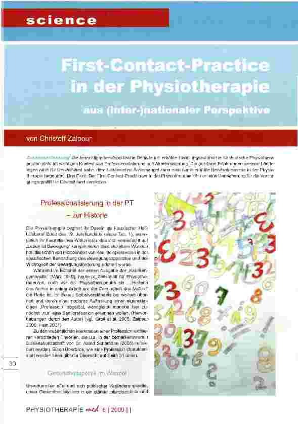 Vorschauseite 1: First-Contact-Practice in der Physiotherapie