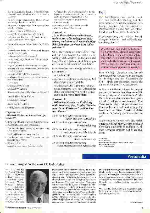 Vorschauseite 2: Eine bewegende Erfahrung Eine Umfrage zur Umsetzung der Basalen Stimulation