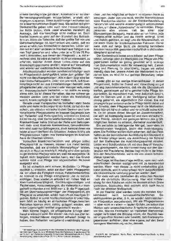 Vorschauseite 2: Ist Krankenpflege meßbar?
