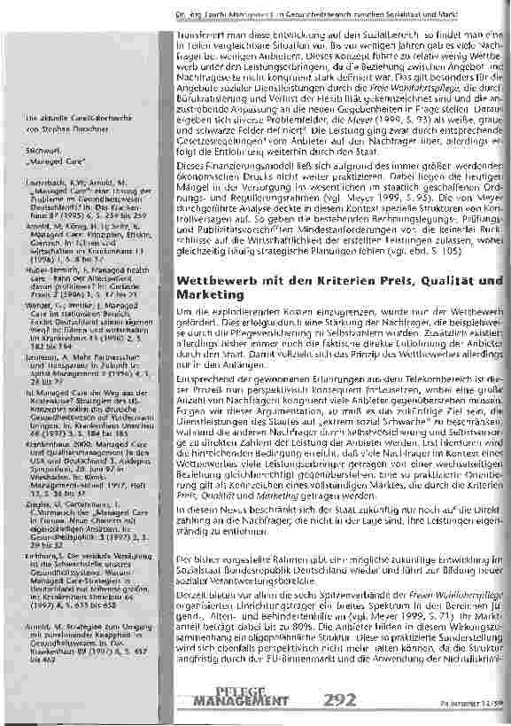Vorschauseite 2: Management im Gesundheitsbereich zwischen Sozialstaat und Markt