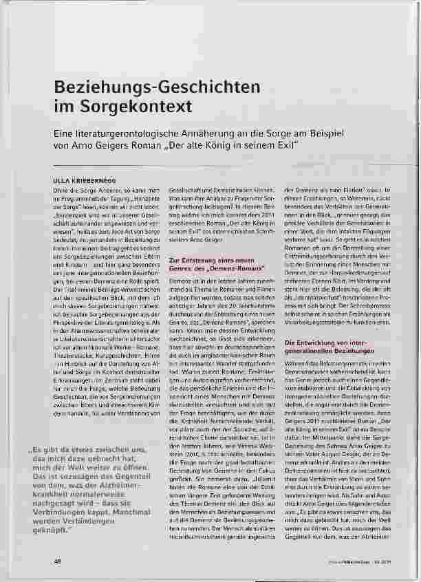 Vorschauseite 1: Beziehungs-Geschichten im Sorgekontext
