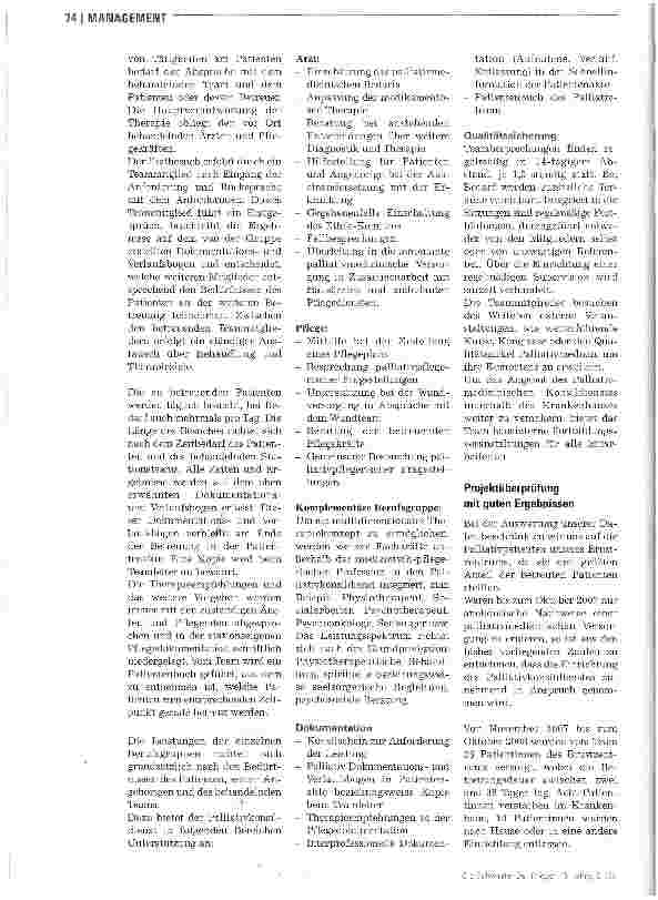 Vorschauseite 4: Projekt am Elisabeth-Krankenhaus Kassel (EKH)Implementierung des Palliativmedizinischen Konsildienstes