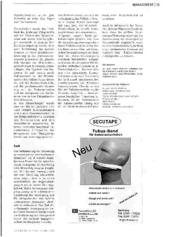 Vorschauseite 5: Projekt am Elisabeth-Krankenhaus Kassel (EKH)Implementierung des Palliativmedizinischen Konsildienstes