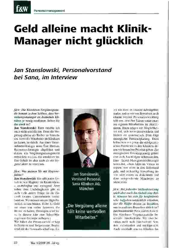 Vorschauseite 1: Geld alleine macht Klinik Manager nicht glücklich