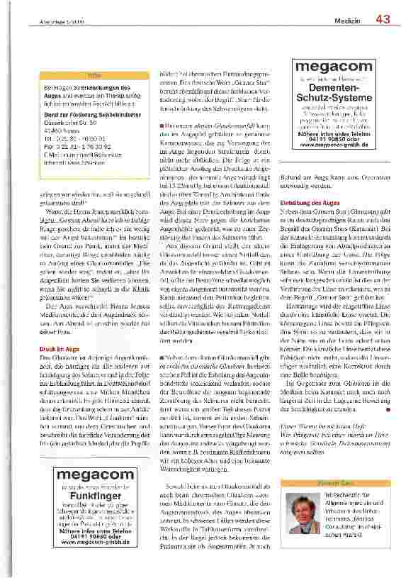 Vorschauseite 2: MedizinSchleierhaftes Sehen