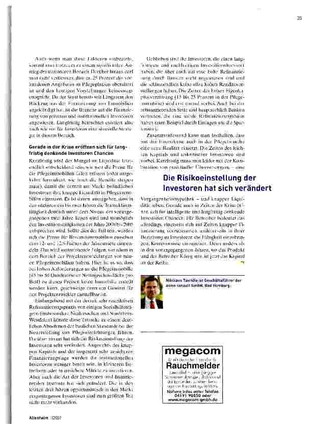 Vorschauseite 3: Pflegeimmobilien verlieren ihren Renditevorteil