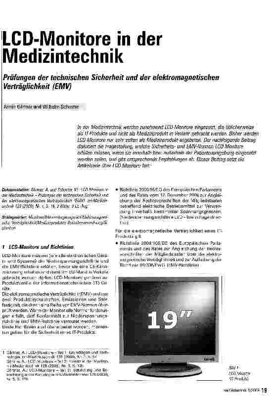 Vorschauseite 1: LCD-Monitore in der Medizintechnik