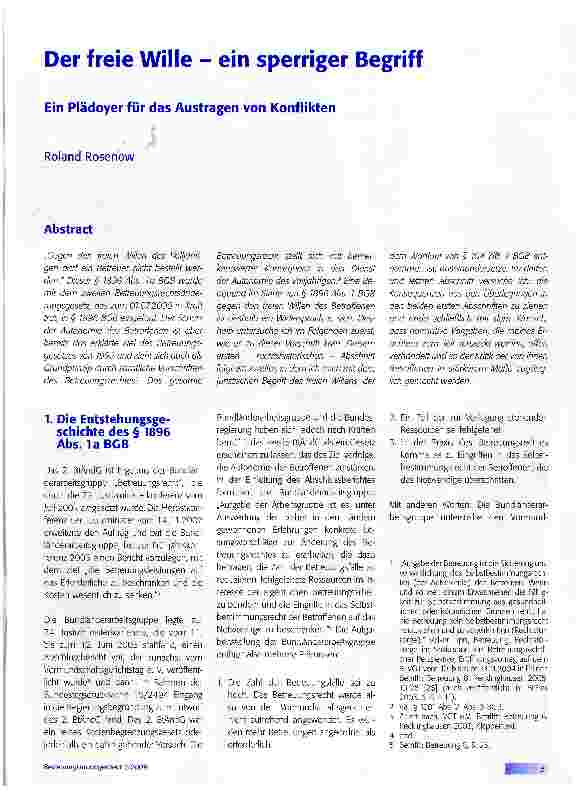 Vorschauseite 1: Der freie Wille - ein sperriger BegriffEin Plädoyer für das Austragen von Konflikten
