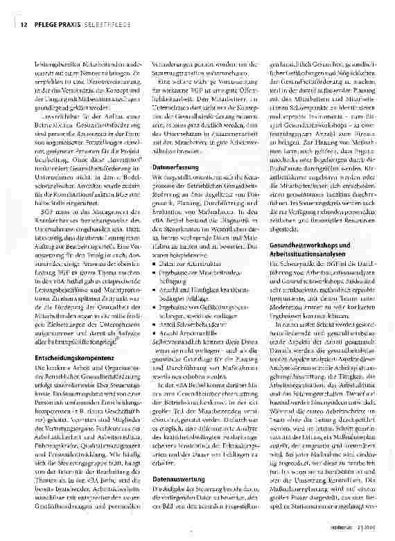 Vorschauseite 2: Höchstes Gut:Die Gesundheit der Mitarbeiter
