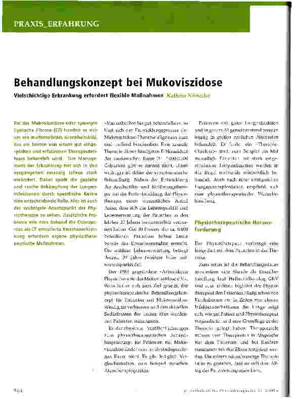 Vorschauseite 1: Behandlungskonzept bei Mukoviszidose