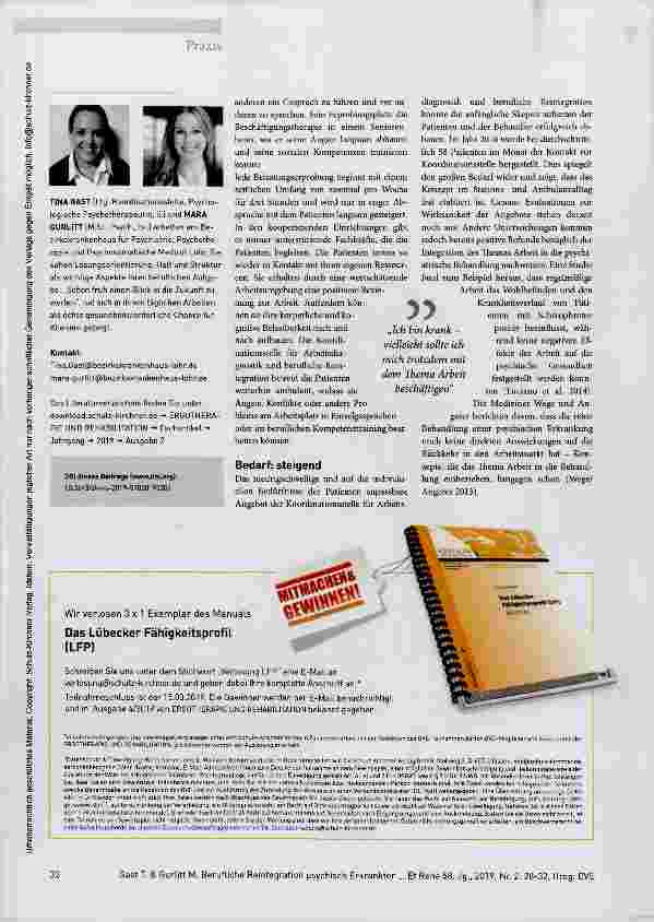 Vorschauseite 5: Das Thema „Arbeit“ von Behandlungsbeginn an einbeziehen