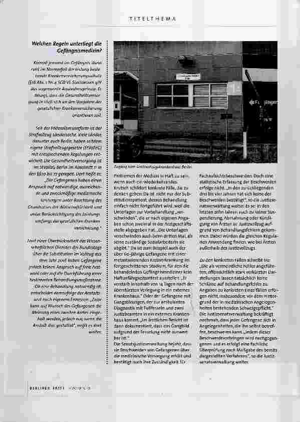 Vorschauseite 3: Medizin hinter Gittern