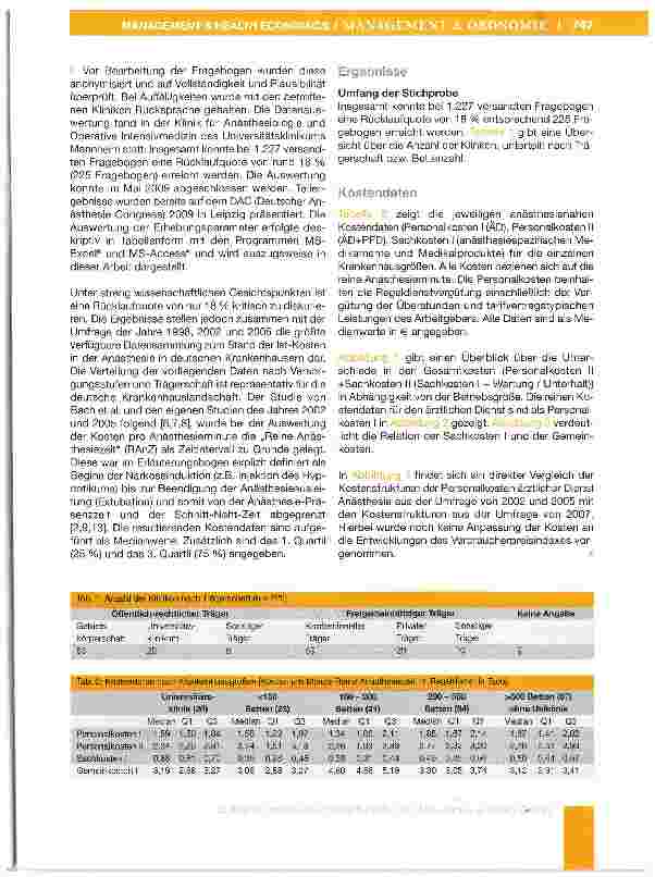 Vorschauseite 3: Analyse der IST-Kosten Anästhesie in deutschen Krankenhäusern