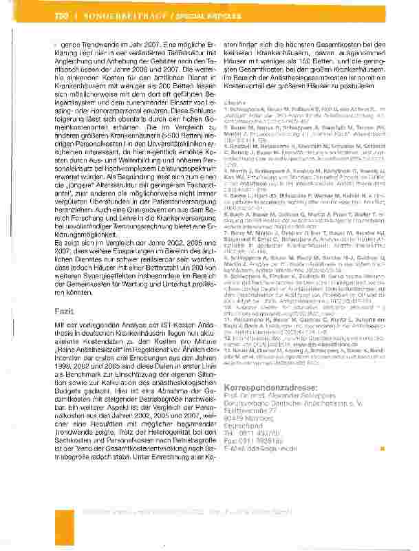 Vorschauseite 6: Analyse der IST-Kosten Anästhesie in deutschen Krankenhäusern