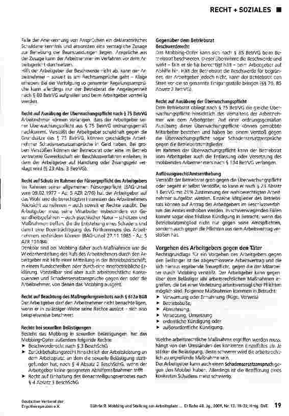Vorschauseite 2: Mobbing und Stalking am Arbeitsplatz