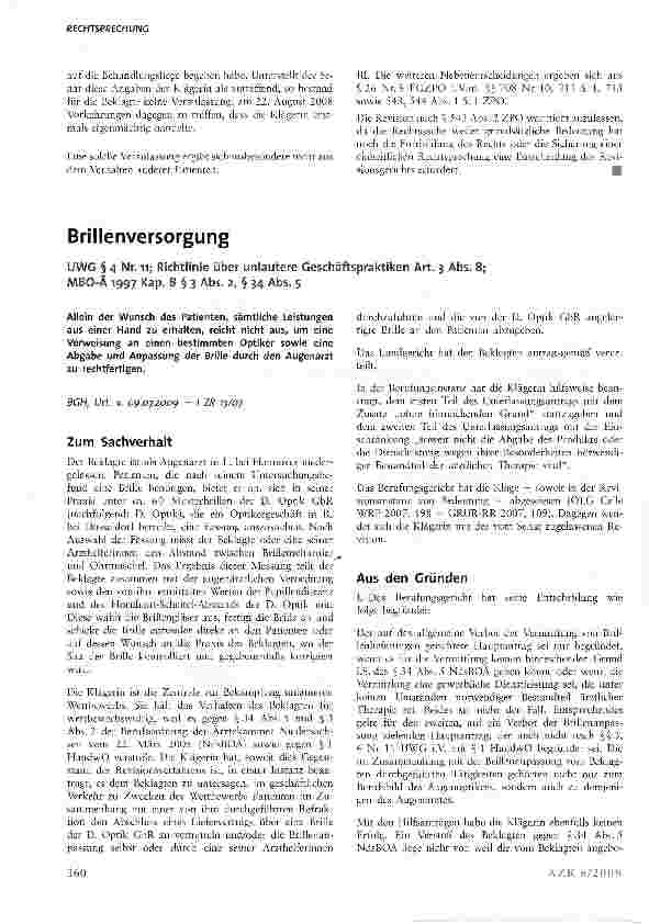Vorschauseite 2: Zum Organisationsverschulden eines Arztes