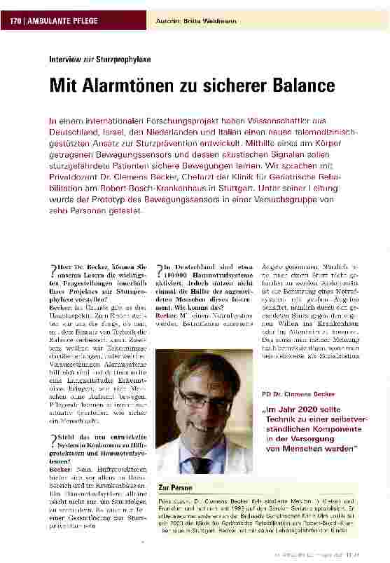 Vorschauseite 1: Mit Alarmtönen zu sicherer Balance