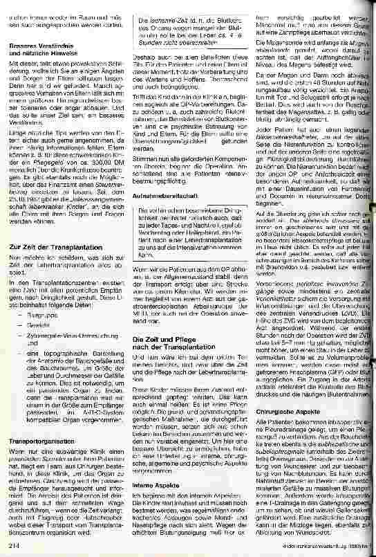 Vorschauseite 2: Pflege lebertransplantierter Kinder