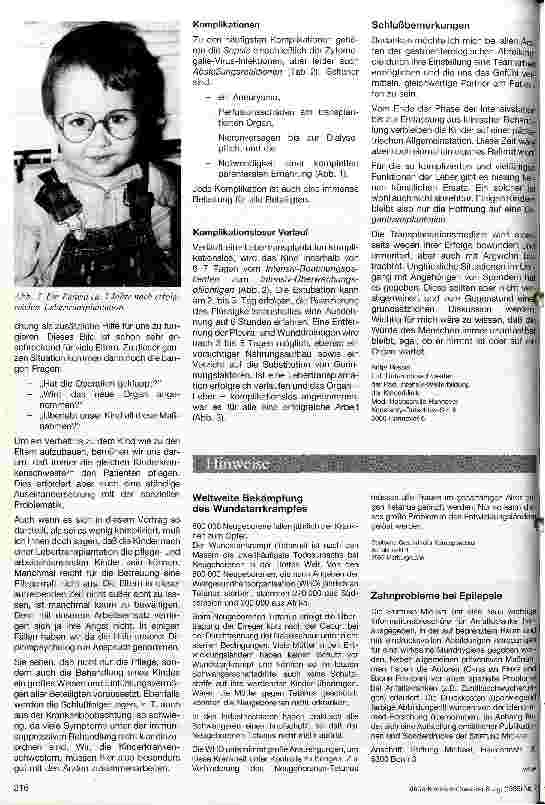Vorschauseite 4: Pflege lebertransplantierter Kinder