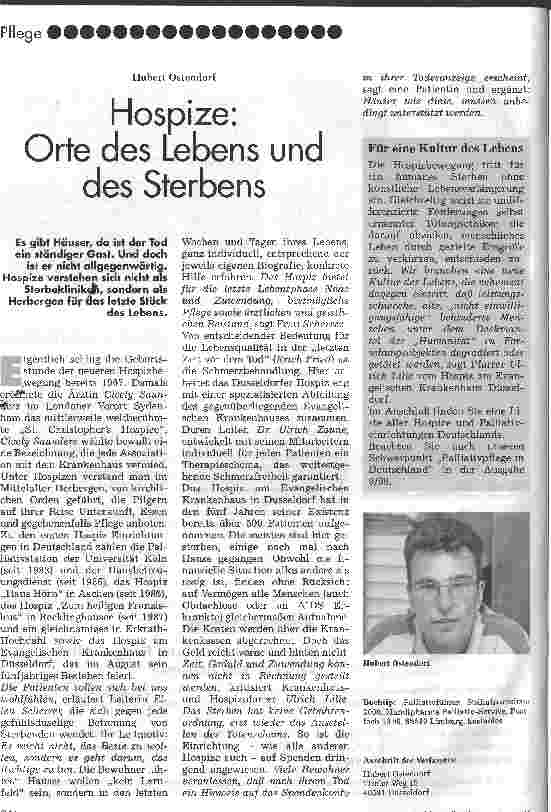 Vorschauseite 1: Hospize: Orte des Lebens und des Sterbens