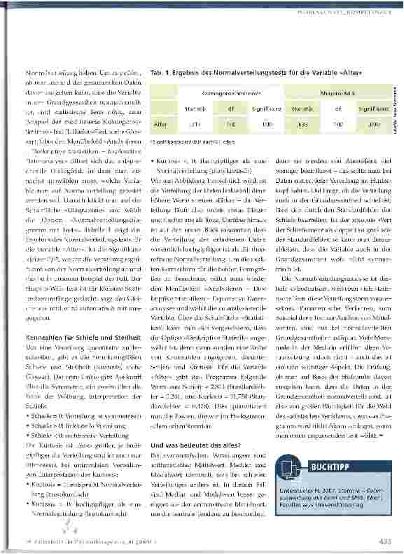 Vorschauseite 2: Umgang mit Statistikprogrammen