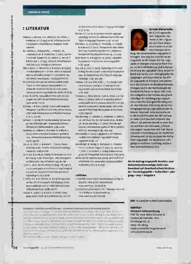 Vorschauseite 5: Palliative Logopädie - konkret