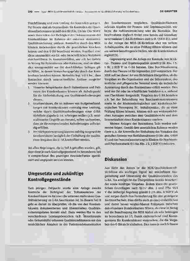 Vorschauseite 2: MDK-Qualitätskontroll-Richtlinie - Instrument zur Qualitätssicherung im Krankenhaus