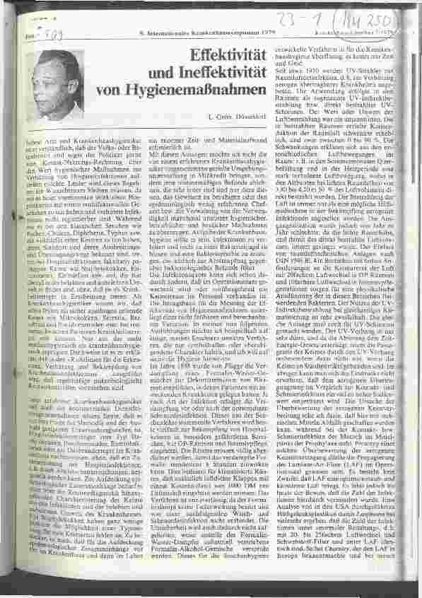 Vorschauseite 1: Effektivität und Ineffektivität von Hygienemaßnahmen