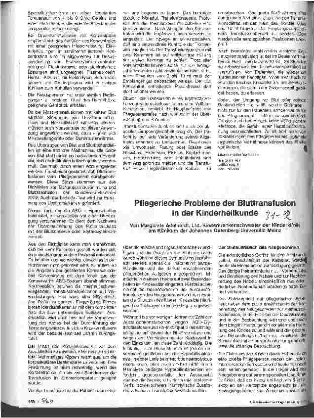 Vorschauseite 3: Pflegerische Aspekte bei der Erythrozytentransfusion