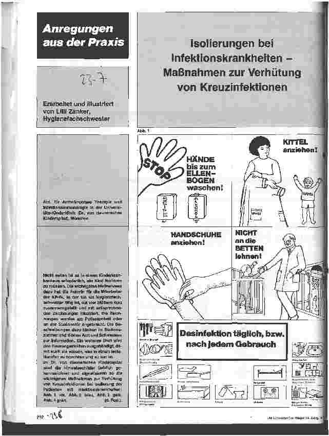 Vorschauseite 1: Isolierung bei Infektionskrankheiten zur Verhütung von Kreuzinfektionen