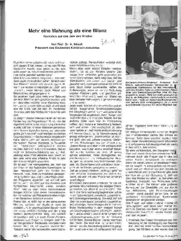 Vorschauseite 1: Mehr eine Mahnung als eine Bilanz Rückblick auf das Jahr des Kindes