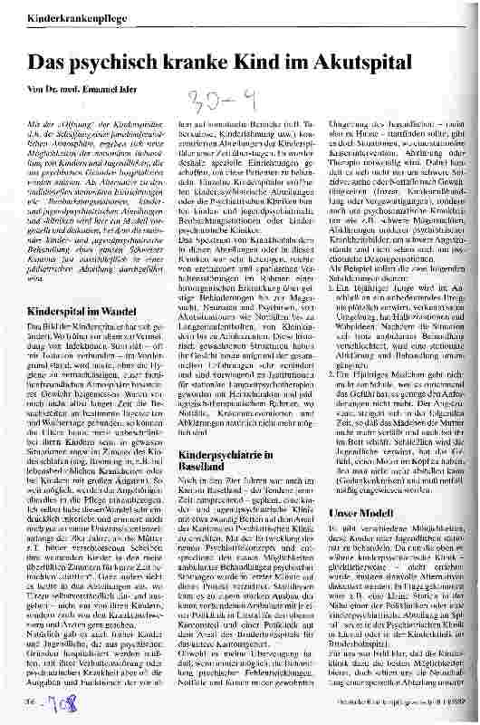 Vorschauseite 1: Das psychisch kranke Kind im Akutspital