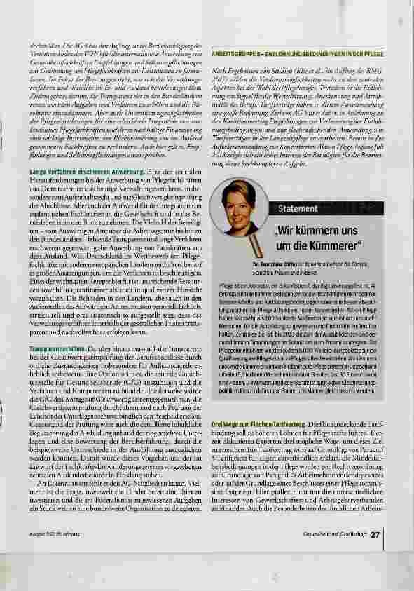 Vorschauseite 6: Mehr Köpfe für die Pflege