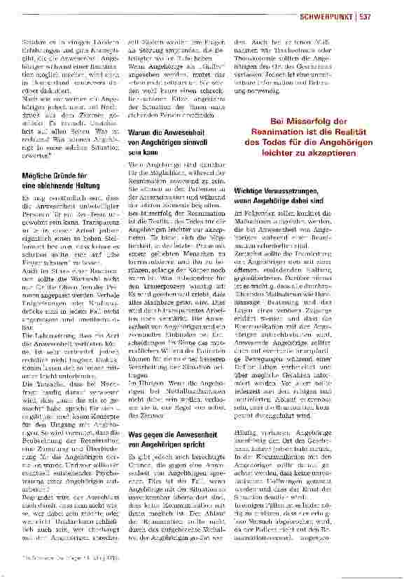 Vorschauseite 2: Angehörige bitte draußen bleiben?