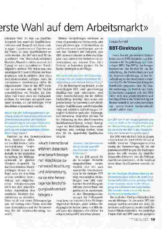 Vorschauseite 2: Die Höheren Fachprüfungen sind erste Wahl auf dem Arbeitsmarkt
