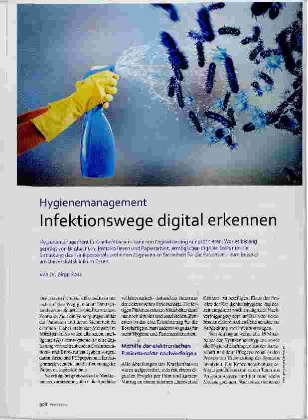 Vorschauseite 1: Hygienemanagement Infektionswege digital erkennen