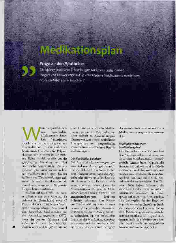 Vorschauseite 1: Medikationsplan
