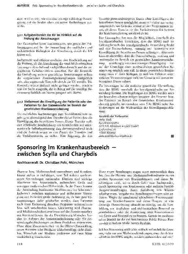 Vorschauseite 3: Die Folgen des BSG-Urteils vom 10.12.2008 zur Weitergabe von Daten an externe Abrechnungsstellen