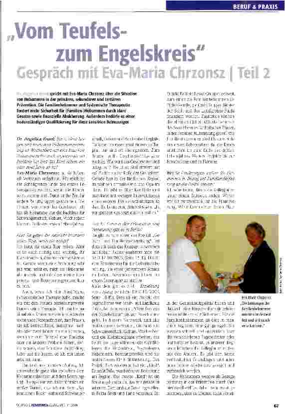 Vorschauseite 1: Vom Teufels-zum Engelskreis Gespräch mit Eva-Maria ChrzonszTeil 2