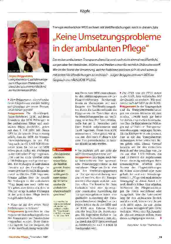 Vorschauseite 1: Keine Umsetzungsprobleme in der ambulanten Pflege