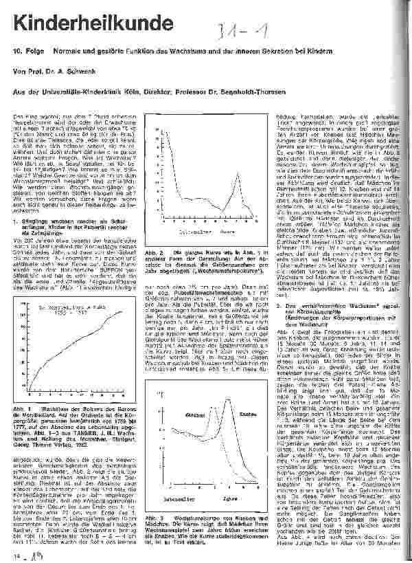 Vorschauseite 1: Kinderheilkunde 10. Folge: Normale u. gestörte Funktion des Wachstums und der inneren Sekretion