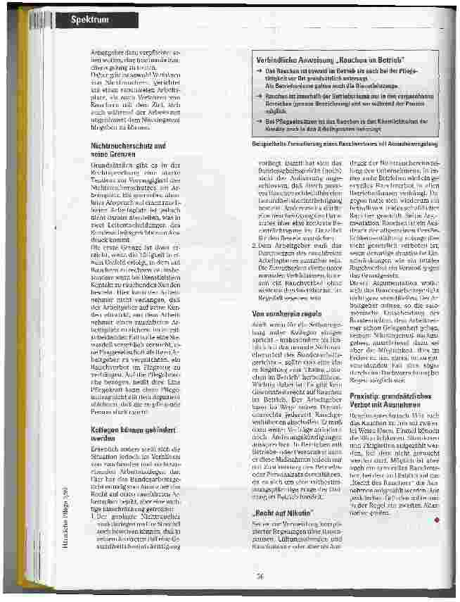 Vorschauseite 2: Qualm und Rauch im Pflegedienst Arbeitsrechtliche Aspekte des Rauchers während der Arbeitszeit