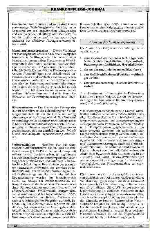 Vorschauseite 3: Einsatz verschiedener Dialyseverfahren bei Intensivpatienten