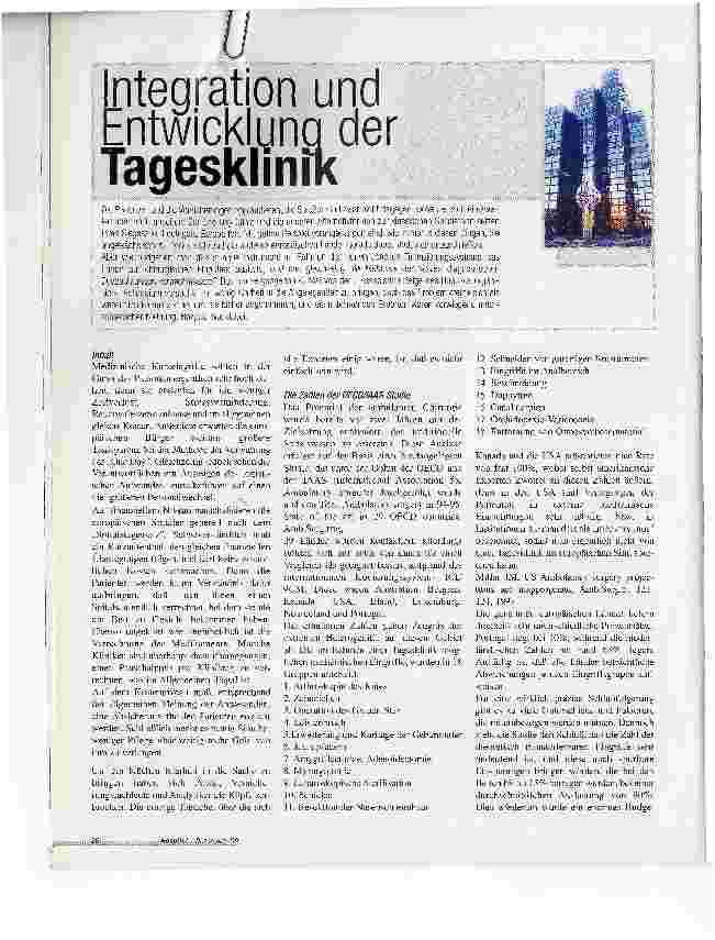 Vorschauseite 1: Integration und Entwicklung der Tagesklinik