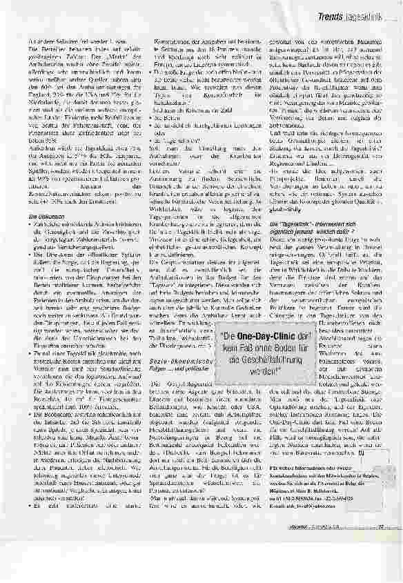 Vorschauseite 2: Integration und Entwicklung der Tagesklinik