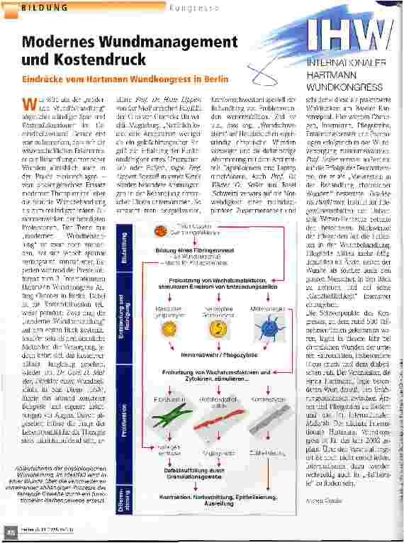 Vorschauseite 1: Modernes Wundmanagement und Kostendruck Eindrücke vom Hartmann Wundkongress in Berlin