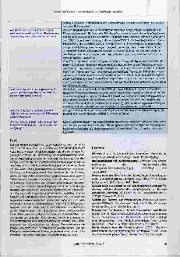 Vorschauseite 6: Generalistik: Was neu ist und wo Ressourcen bestehen