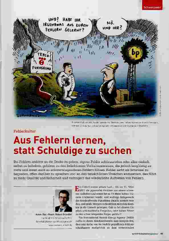 Vorschauseite 1: Aus Fehlern lernen statt Schuldige zu suchen